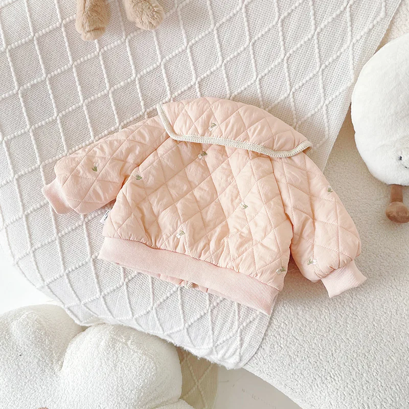 Зимнее длинное пальто для девочек с большим меховым воротником бархатное