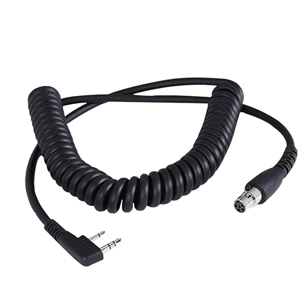 

Replacement for Kenwood HYT Baofeng Relm Handheld Radios Headsets Rugged Radios CC-Ken 2-Pin to 5-Pin Coil Cord Cable
