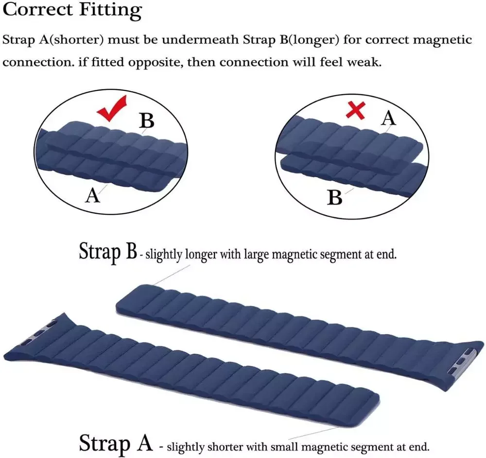 Leather Loop Strap For Apple Watch Band 44mm 40mm 41 45 mm 38mm 42mm Magnetic watchband Bracelet correa iWatch Series 3 5 6 SE 7