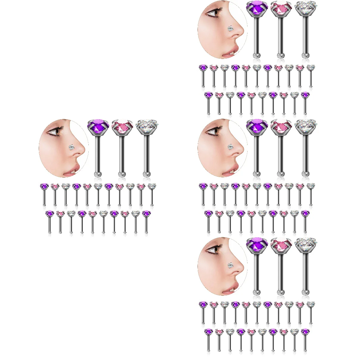 96 Nose Studs Bone Studs Nose Rings for