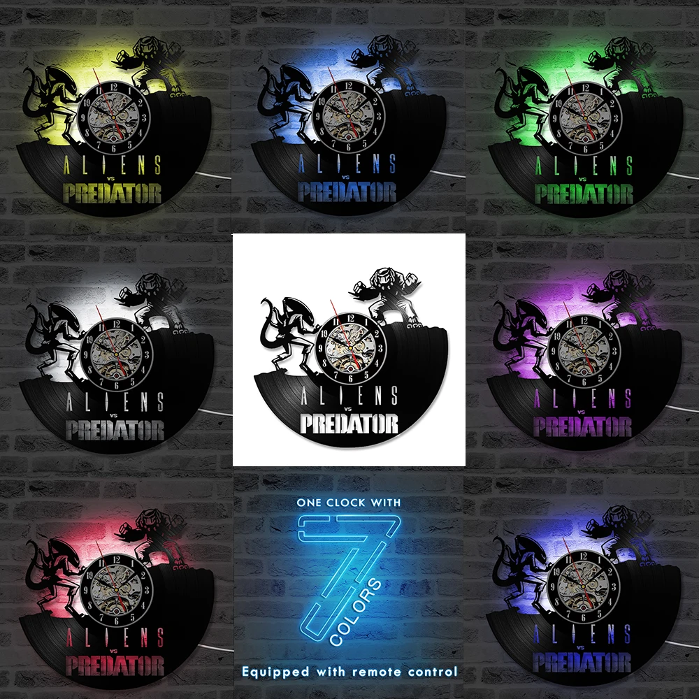 Настенные часы Alien Xenomorph Monster Warior с виниловой пластиной настенные Alienware ET