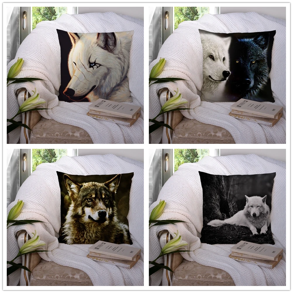 

Custom Animals Wolf Pillowcase Cushion Cover Home Decor Hotel Car Seat Backrest Sofa Pillow Case 22119-43-10