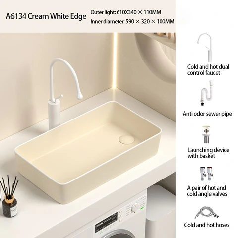 FIIBUU прямоугольная керамическая раковина для ванной