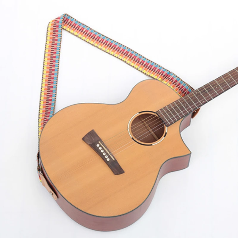 1/2/5/10 PCS Nylon Guitar Strap Belt Soft Note Rhythm Adjustable Bass Acoustic Electric Folk Guitar Strap with Leather Ends