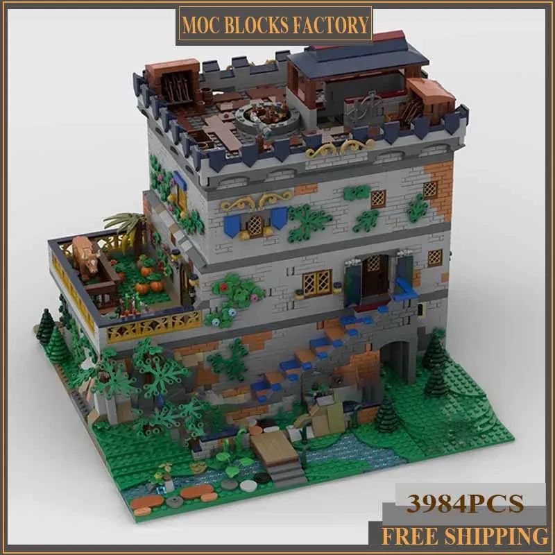 Технические Moc-кирпичи серия замков средневековый выход модульные строительные