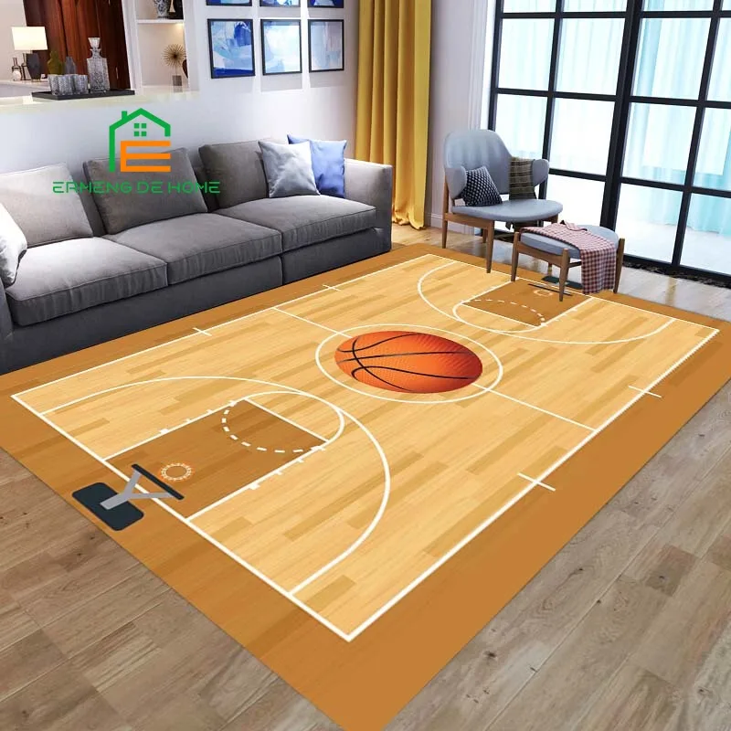 Basketball Court Carpet Rug Door Mat 3D Pattern Printing Carpet Hall Bedroom Cold Pressing Fashionable Carpet 14 Sizes