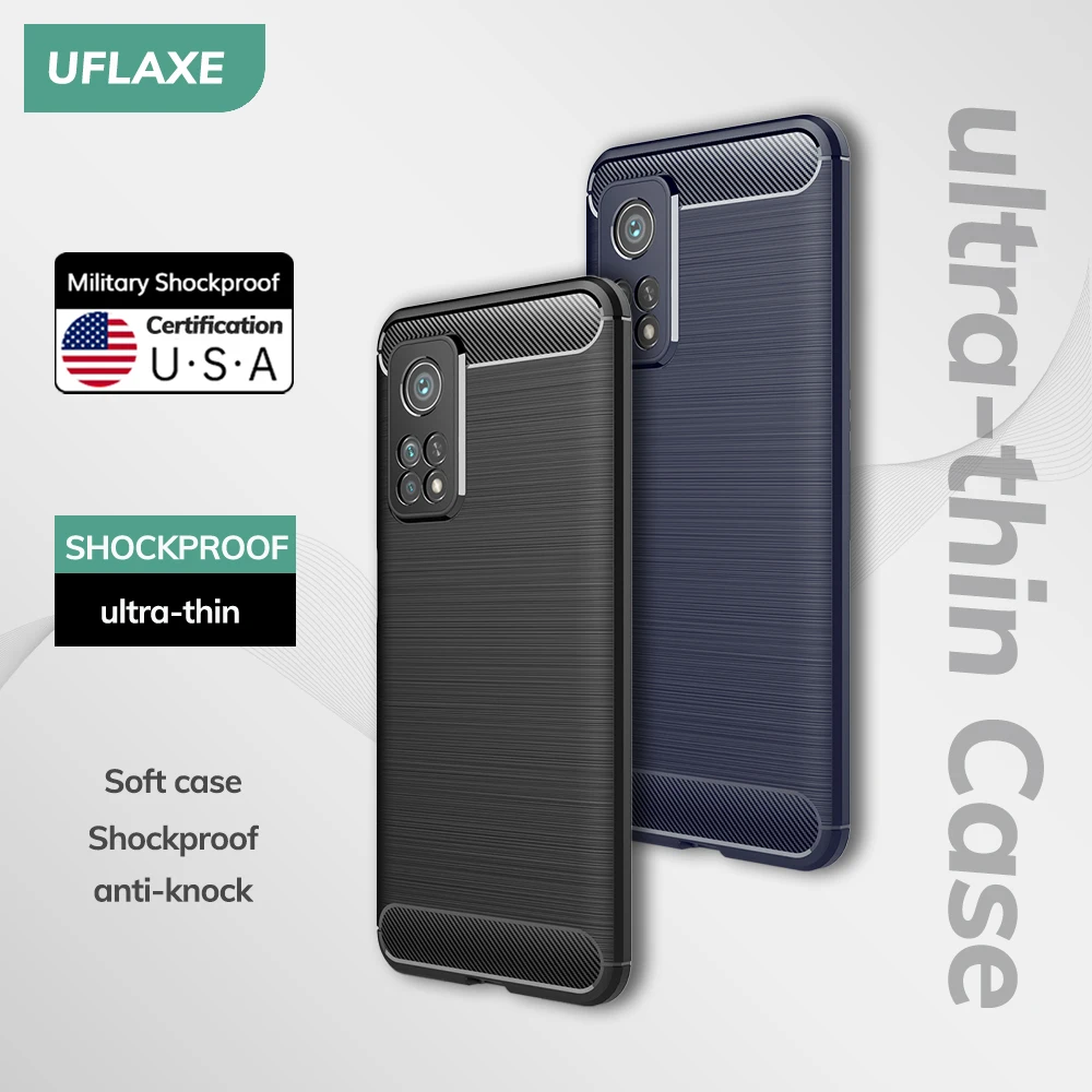 UFLAXE Original Soft Silicone Case for Xiaomi Mi 10T Pro Lite Back Cover Ultra-thin Shockproof Casing