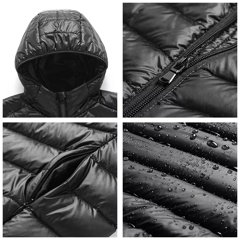 New2022 2021 Winter New Light Packable Down Jacket Men Autumn Fashion Slim Hooded Jacket Coat Plus Size Casual Brand Down Jacket