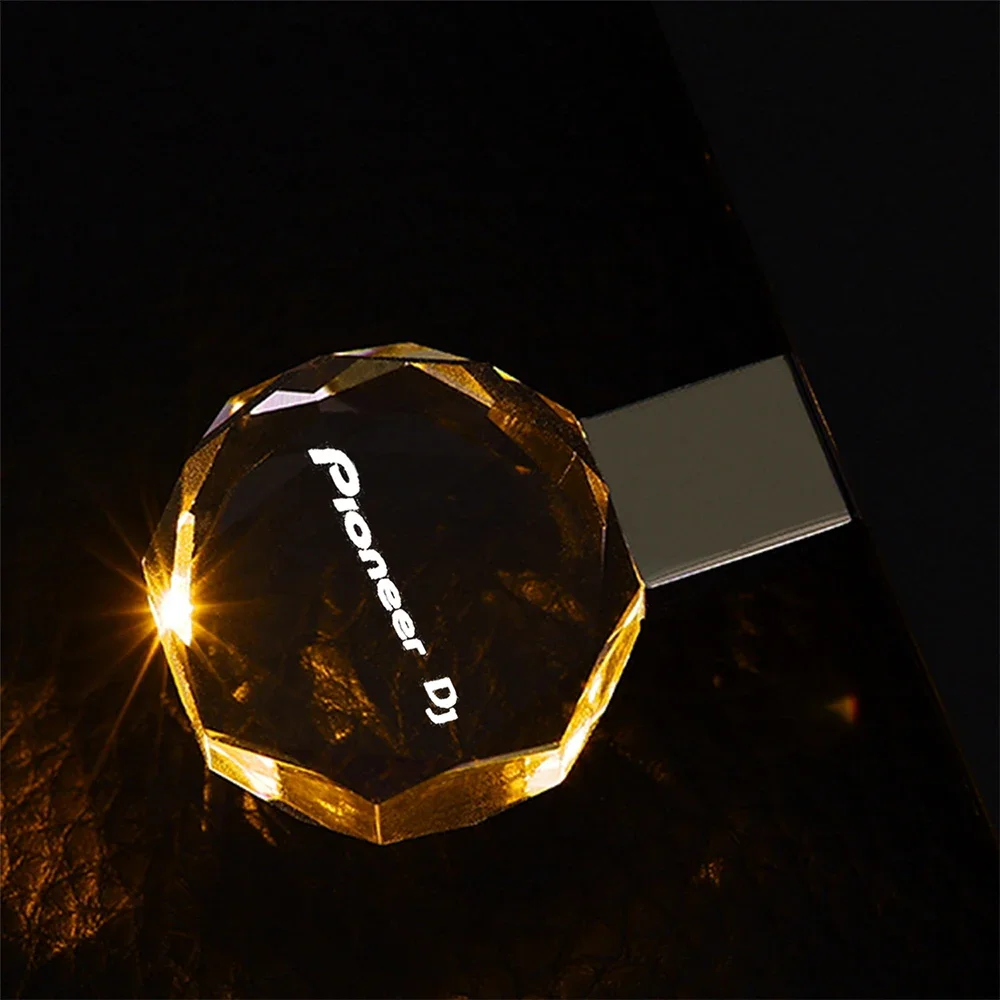 Фото Rhombus Crystal Pioneer DJ Pen Drive 64 ГБ Светодиодный флэш-накопитель USB 32 ГБ Бесплатный логотип Память Pendrive Креативные подарки U Disk №3