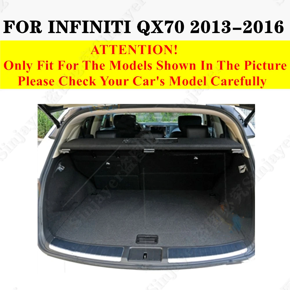 Фото Высокий боковой коврик в багажник автомобиля для Infiniti QX70 2016 2015 14 2013 XPE Защитная крышка заднего багажника Подставка для багажника Коврик №2