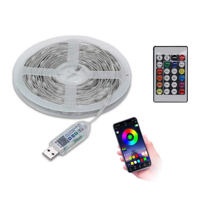 Светодиодная гирлянда 5/10 м с RGB-светильник кой, медный провод, Сказочная теплая цветная Гирлянда для украшения дома, рождественской елки, св...