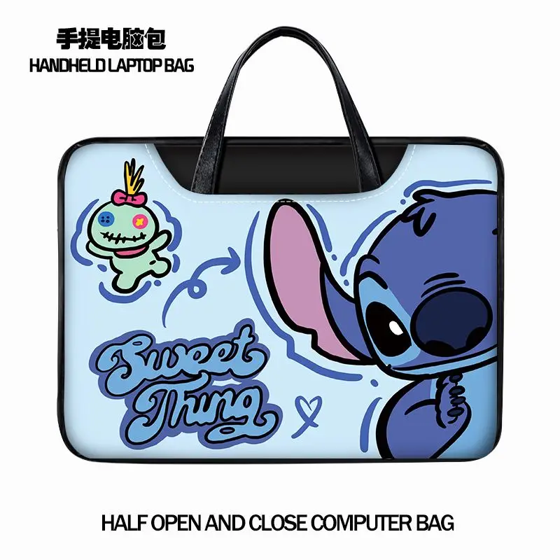 Disney Stitch Cute Laptop Bag 14 15.6 Inch Waterproof Anti-exposure for Macbook Air Pro 16 Dell Apple Handbag Gift