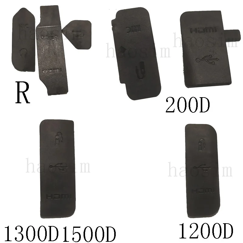 Резиновая Нижняя крышка для камеры Canon R 200D 1300D 1500D 1200D, совместимая с USB/HDMI