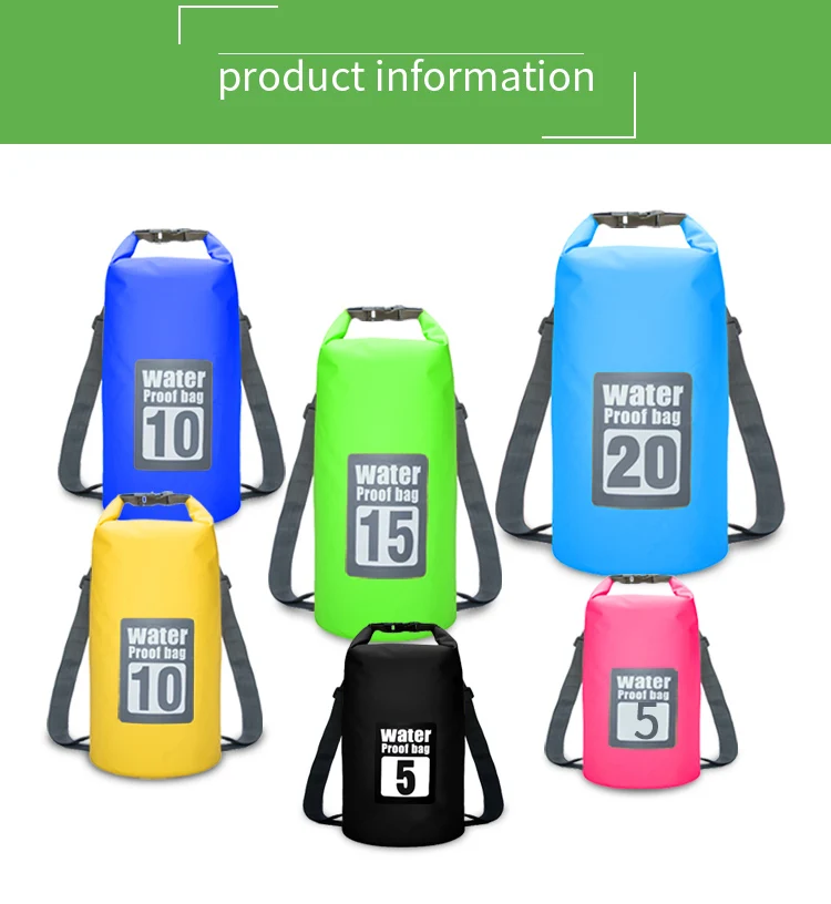 Outdoor Dry Bag Waterproof PVC Foldable Phone Pounch Boating Kayaking Camping Backpack Light Weight Swimming Storage bag