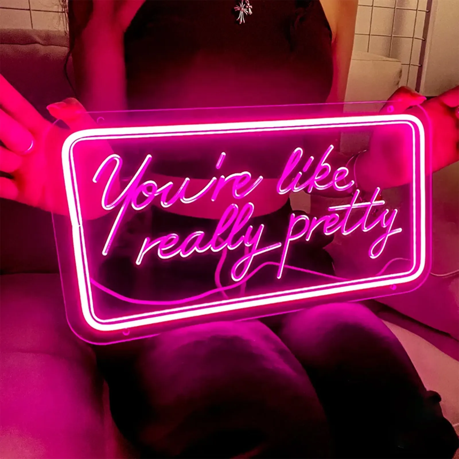 

You're Like Really Pretty Neon Sign LED Lights Wall Art Decor Wedding Party Sign Custom Sign for Beauty Salon Girls Bedroom Lamp