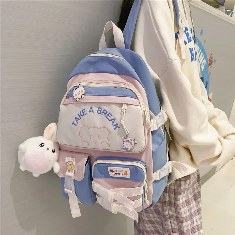 

2022 Симпатичный хлопковый рюкзак для книг для подростков, женский модный дорожный рюкзак, милый школьный ранец для девочек, студенческий рюкзак для отдыха