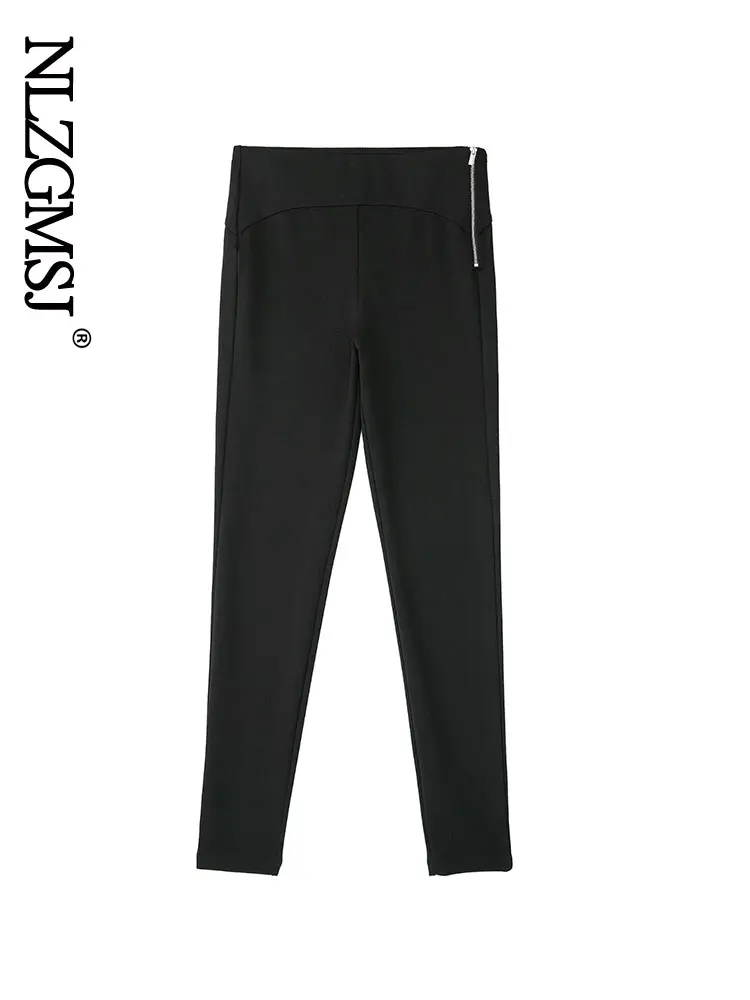 

Nlzgmsj 2022 Straight Streetwear High Waist Wide Leg Pant Casual Solid Side Zipper Trousers Women Woman Pants Femme 202208