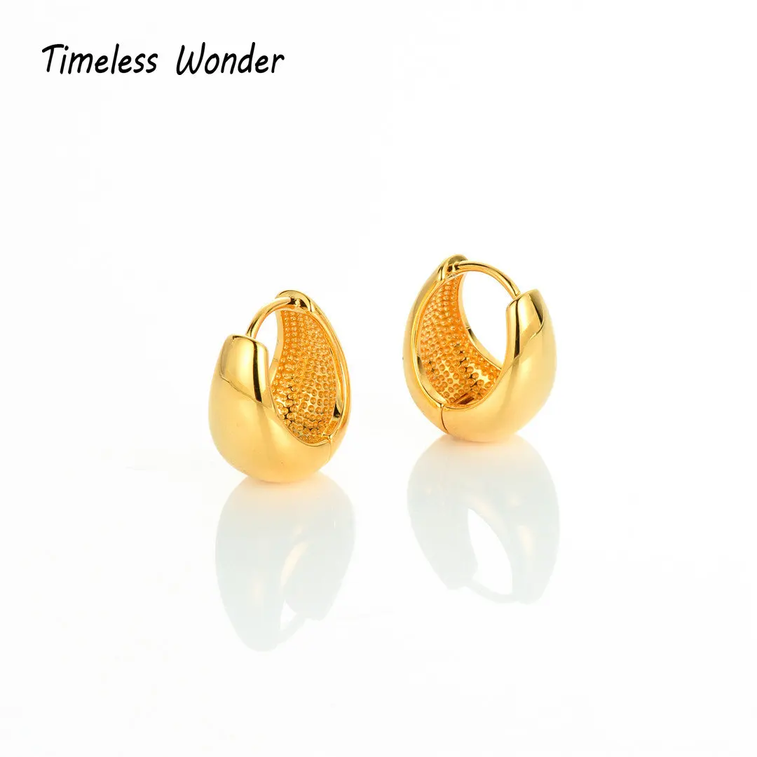 

Timeless Wonder Brass Geo Hoop Earrings for Women Designer Jewelry Punk Goth Prom Trendy Runway Neat Classy Brincos Sale 6322