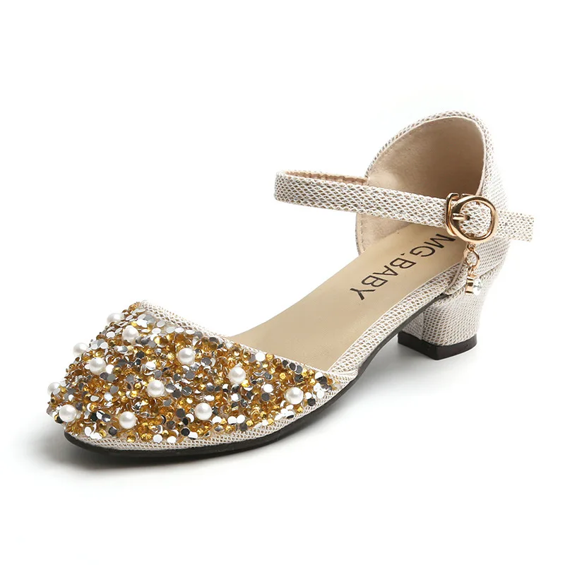 

Летние детские пляжные сандалии CUZULLAA с блестками для девочек, детские сандалии с блестками и петлями, Размеры 26-35