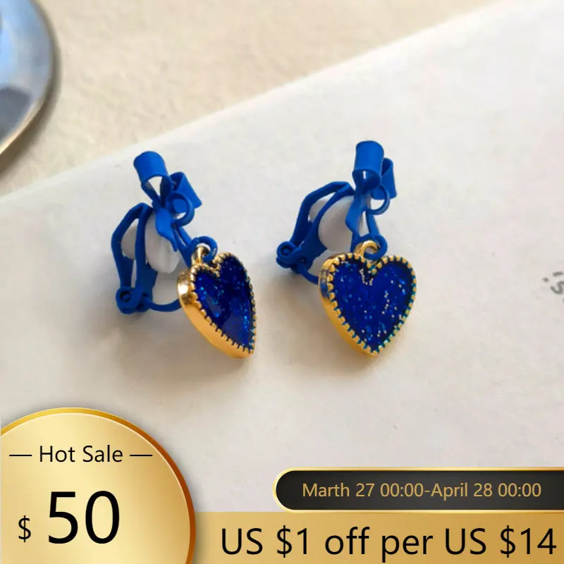 

Fashion Jewelry S925 needle Blue Bowknot Earrings Pretty Design Sweet Korean Temperament Heart Earrings For Womne Girl Gifts