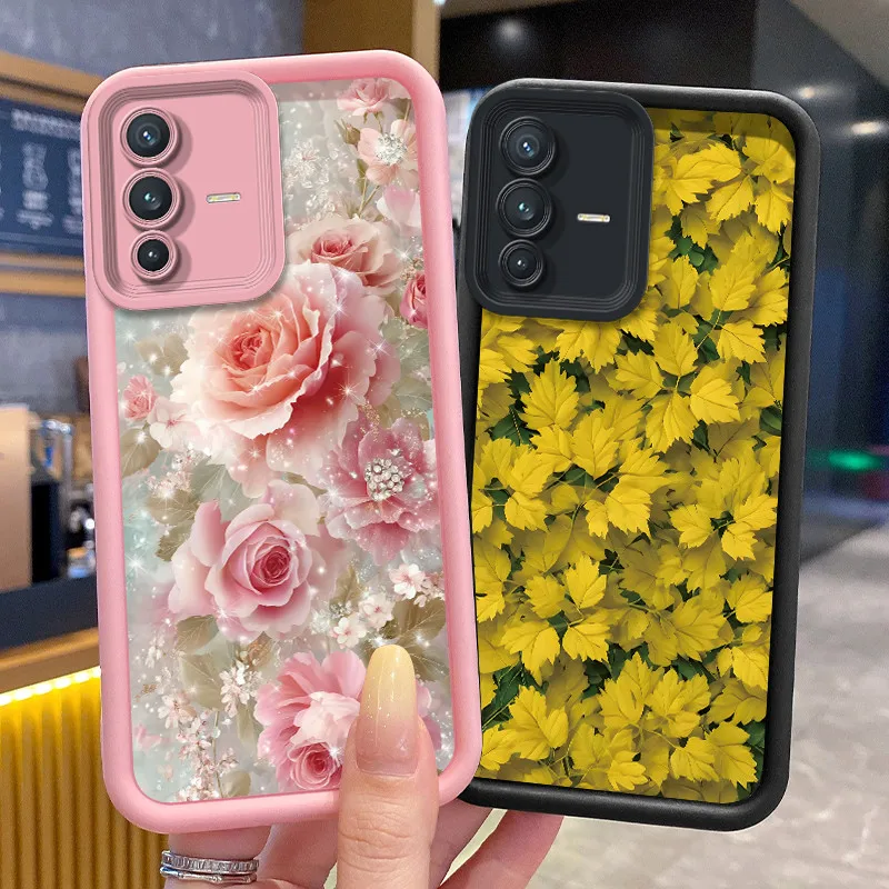 Фото Противоударный чехол для Vivo V23 5G S12/V23 Pro, чехол для телефона VivoV23 S12 Pro, силиконовый защитный чехол с цветочным принтом, силиконовый защитный чехол №4