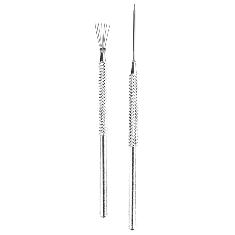 

2pcs/set 7 Pin Feather Wire Texture Pro Needle Pottery Clay Tools Ceramics Sculpting Modeling Tool Pottery Texture Brush Tools