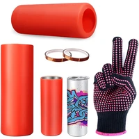 sublimation tumblers silicone wrapsx2 20oz blanks skinny straight cups bands sleeve kit with heat resistant gloves tapes