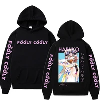 japanese anime fooly cooly print hoodie kawaii men women fashion oversized hip hop hoodies cute flcl haruko haruhara sweatshirt