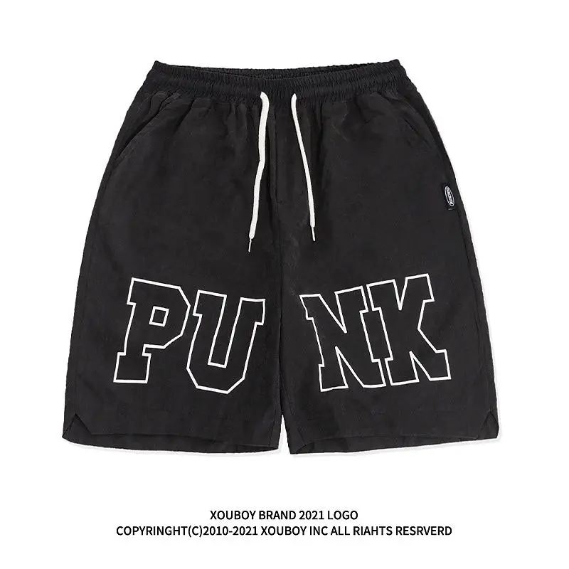 Мужские шорты в стиле ретро с принтом букв свободные мужские летние