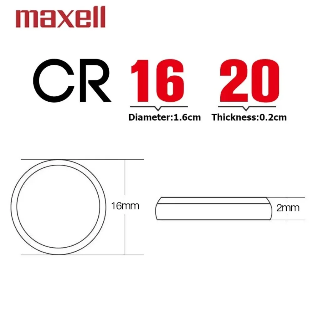 Фото 10 шт. оригинальная литиевая батарея MaxeII CR1620 3 В ECR1620 CR 1620 для часов управления, материнская плата, весы, кнопка, монетные элементы №4