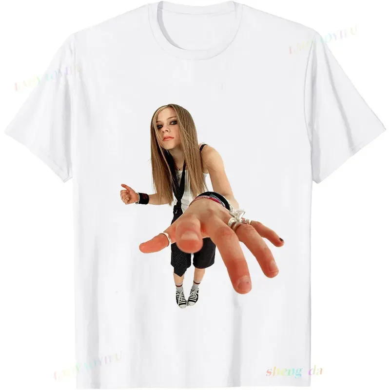 Повседневные свободные новые футболки футболка унисекс Playeras Avril Lavigne хлопковые