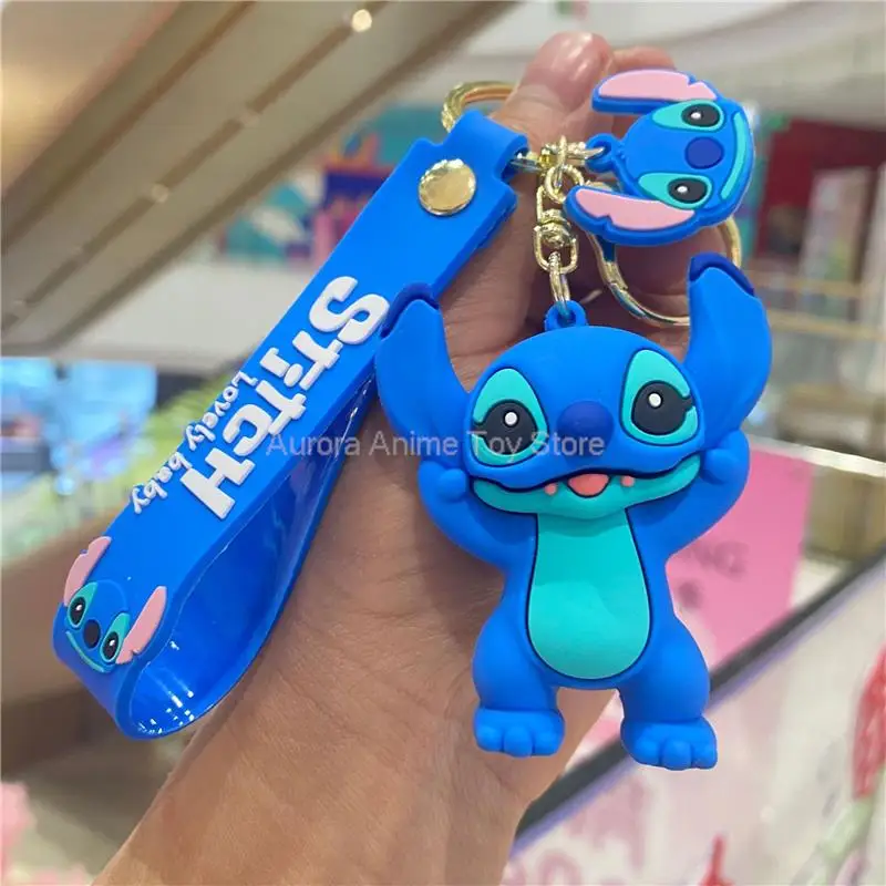 

New Anime Cartoon Disney Keychain Mickey Mouse Minnie Lilo & Stitch Cute Doll Keyring Ornament Key Chain Pendant Kids Toys Gift