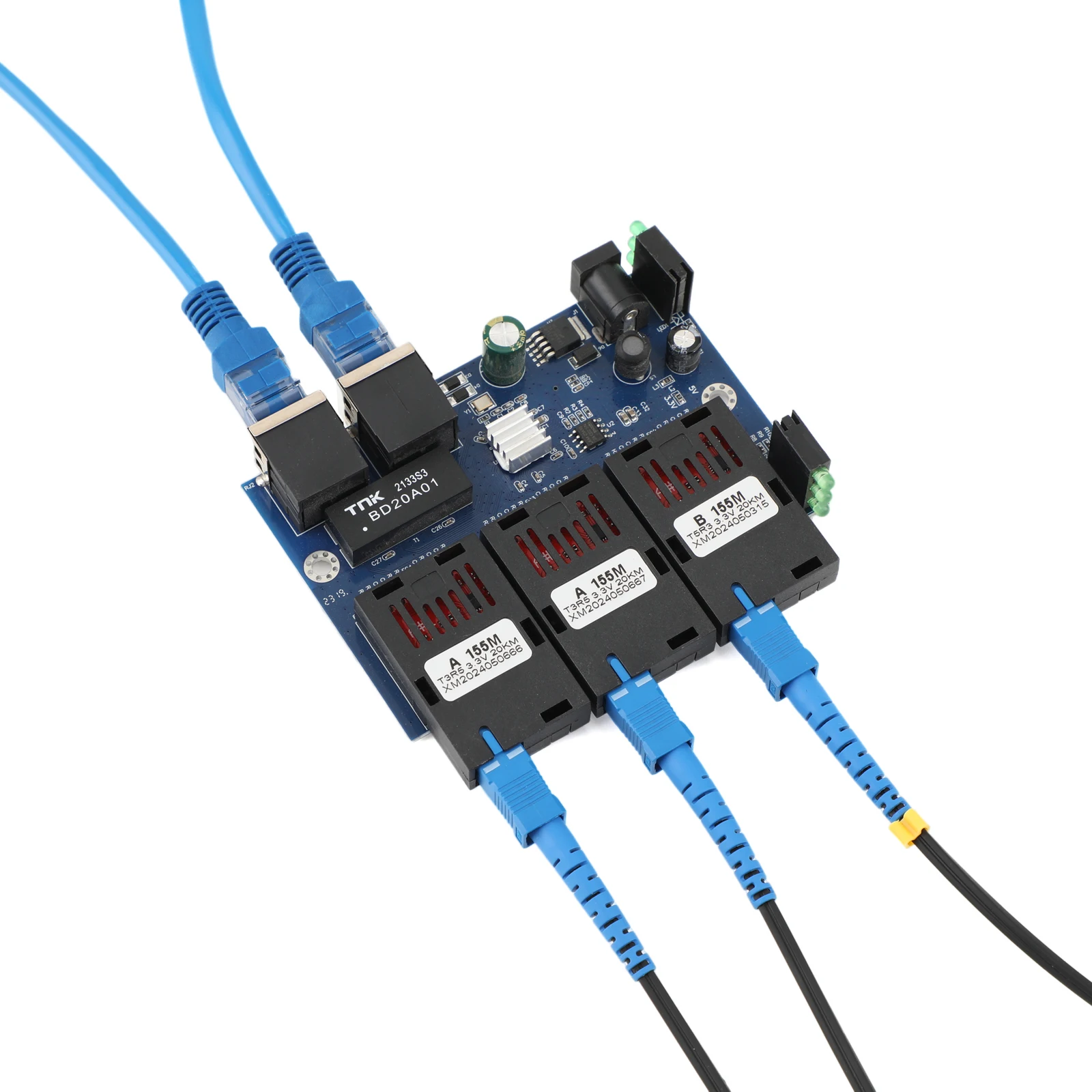 10 м/100 м волоконно-оптический медиа конвертер 2 RJ45 до 3 SC 2A + 1B оптический коннектор