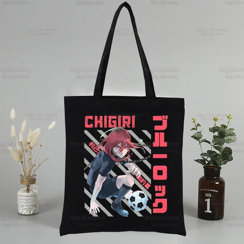 Холщовые сумки-тоут Isagi Yoichi с синим замком повседневные экологически чистые