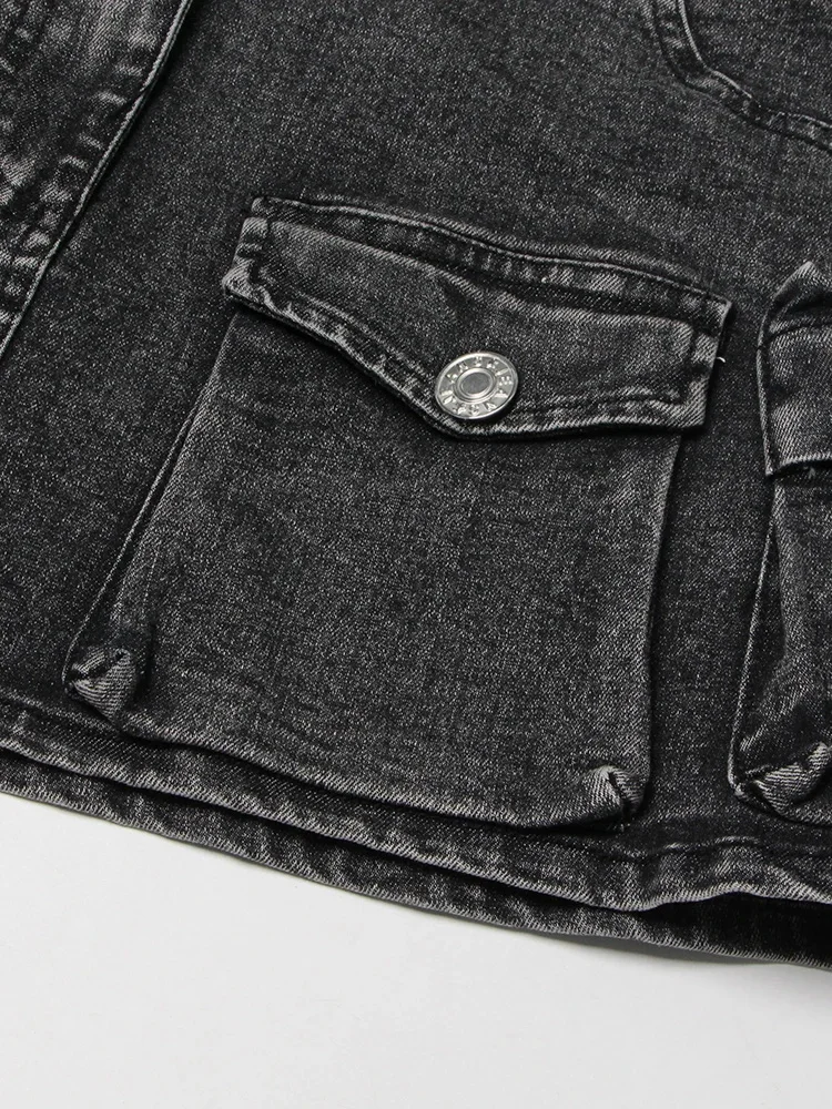 Женское джинсовое офисное женское платье с отложным воротником длинными