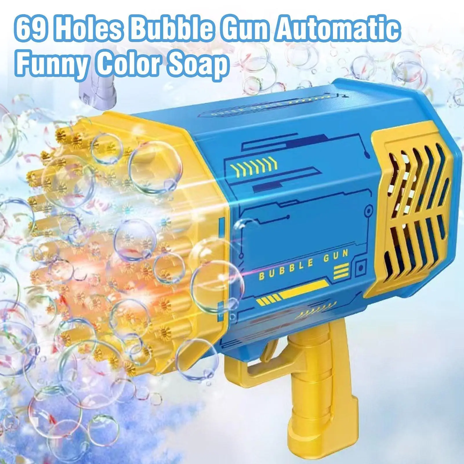 

2022 Bubble Machine Guns 69 Holes Bubble Machine with Colorful Lights Automatic Blower Outdoor Toys Gifts Bubble For Kids Childr