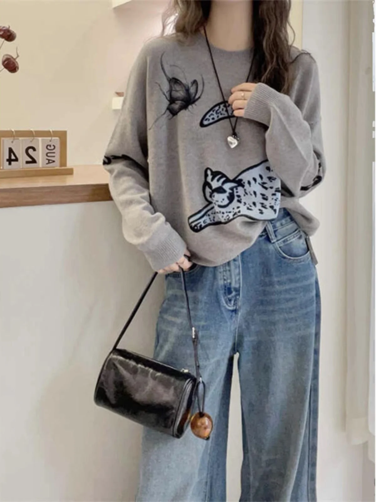 Ozhouzhan 2024 Ранняя осень европейские товары женская одежда Повседневный свободный