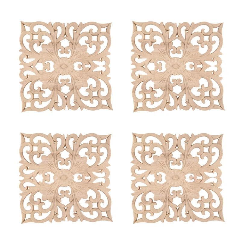 

4 шт., резьба по дереву 20 х20х2 см