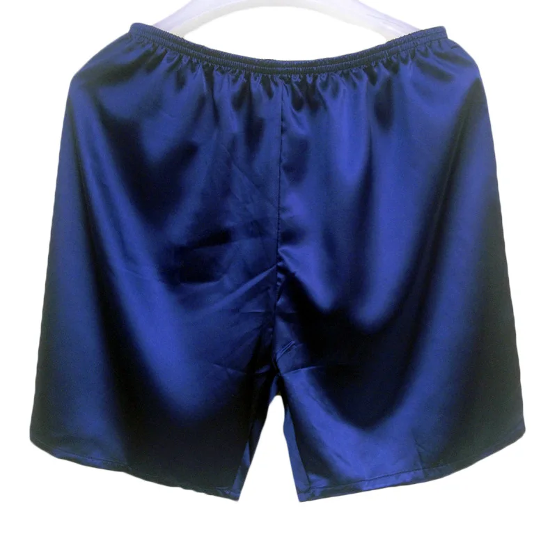 Men's Satin Silk Five-point Shorts Loose  Classic Solid Boxer Panties Beach Pants L-3XL Underwear Short Men