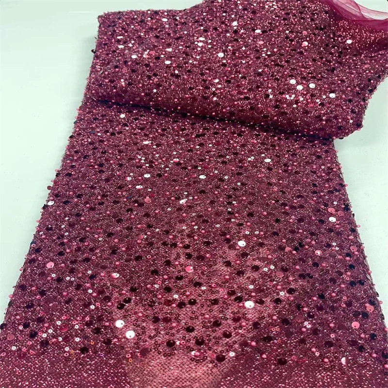 

African with beads Lace Fabric 2022 High Quality Lace French Lace Fabric Mesh Nigeria Fabric For Wedding Dress JY-270