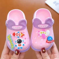 summer cute cartoon plane slippers girl 1 3 years old indoor jardin boy soft bottom baby sandals hole shoes baby garden shoes