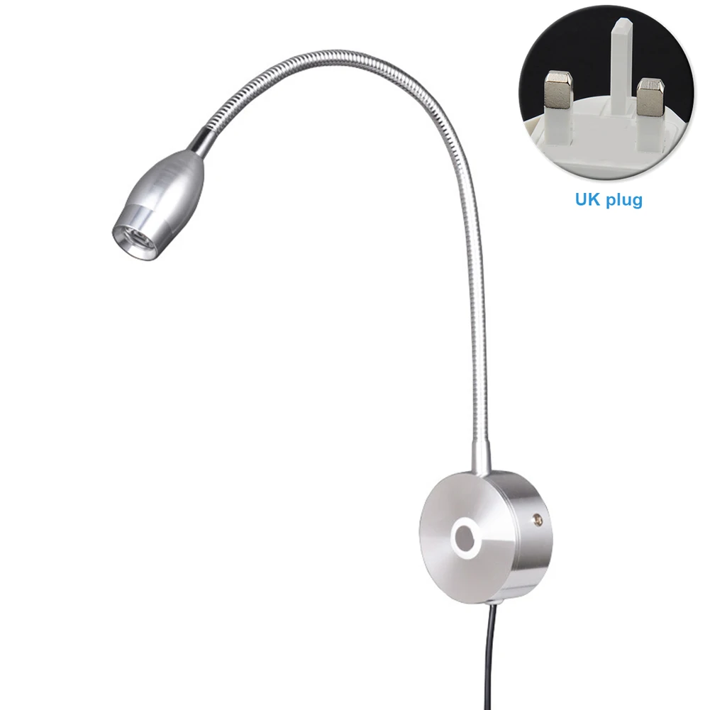

Indoor Living Room Bedside LED Reading Light Study Aluminum Warm White Office Wall Mounted Dimmable Flexible Gooseneck Hotel