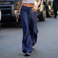 streetwear cargo pants baggy jogging women solid drawstring low waist trouser harajuku casual loose sweatpants bottoms 2022