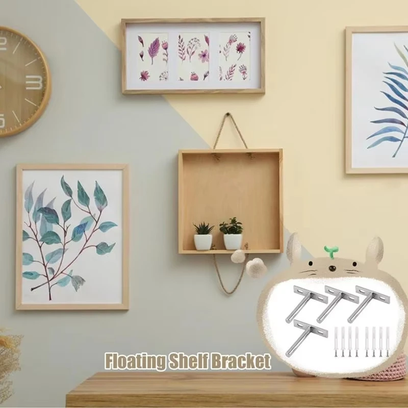 Floating Shelf Brackets Heavy Duty 3 Inch Metal Wall Shelving Holders Supports