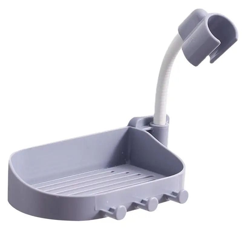 

Настенный кронштейн для душа, серый Регулируемый держатель для душевой насадки с кронштейном для мыльницы и душевой кабины, мощный подшипн...