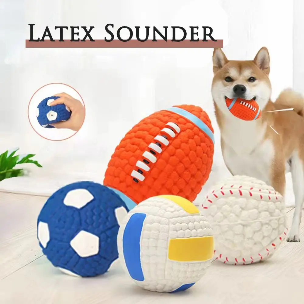 

Dog Toys Squeaky Soft Bouncy Durable Natural Latex Rubber Balls for Small Medium Large Dogs Interactive Chew Fetch Play Pet Toy