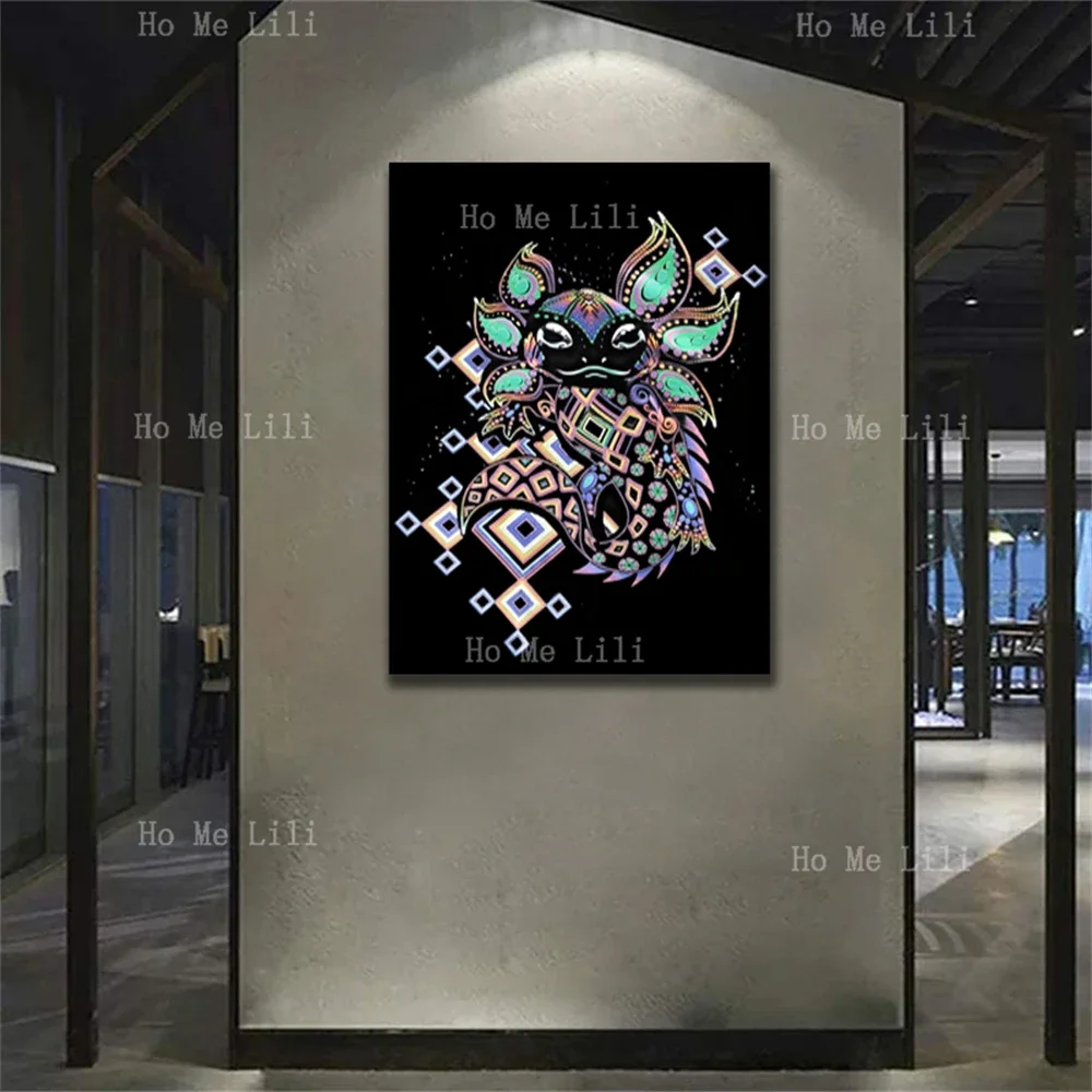 Психоделический аксолотл хуихол глаз Бога Триппи хиппи рейва фестиваль