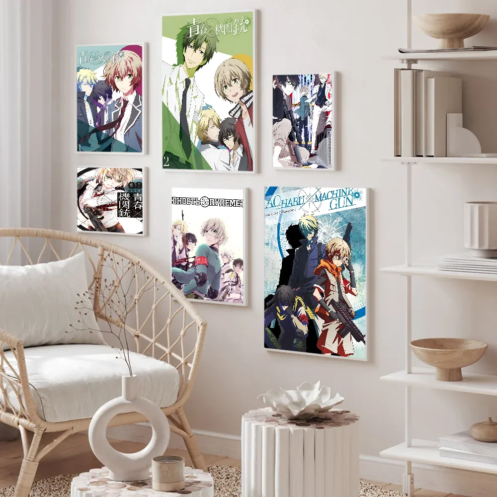 Классические постеры с фильмами Aoharu X Machinegun винтажные наклейки для декора