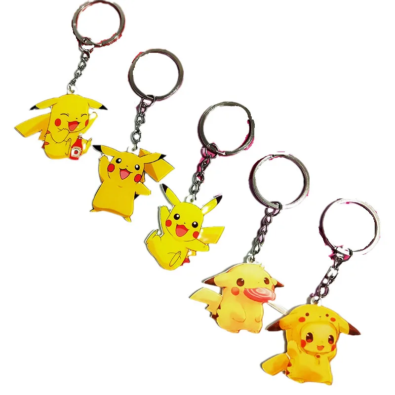 

Kawaii 2 дюйма Покемон Пикачу брелок для женщин милый корейский креативный Автомобиль Подвеска Брелок для ключей Рюкзак Подвеска подарок для д...