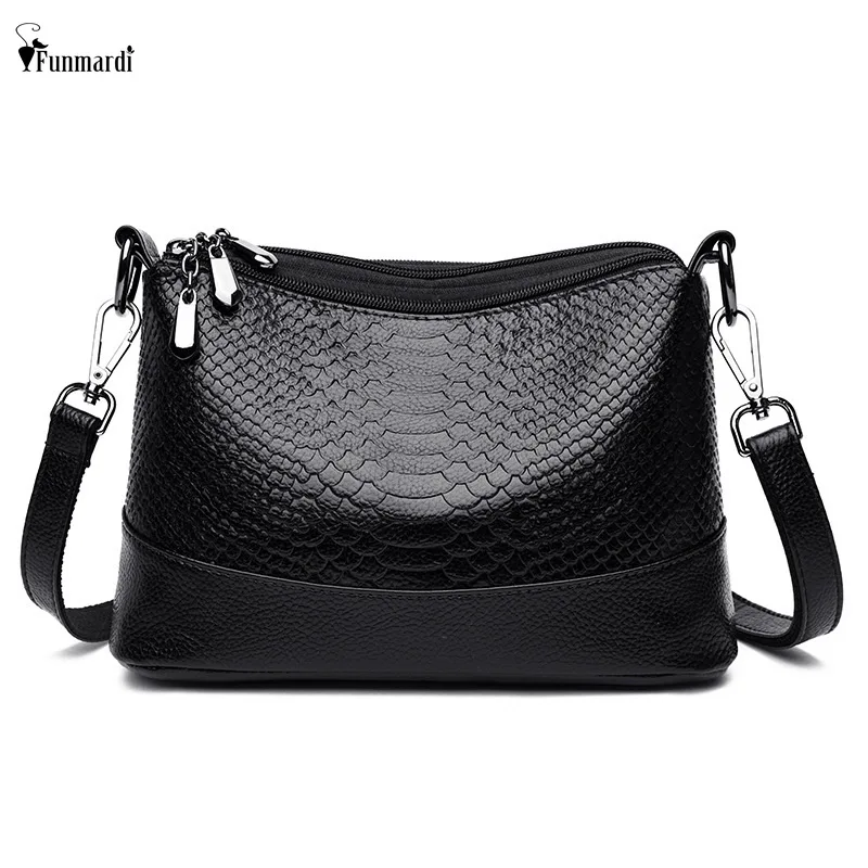 

FUNMARDI Fashion Alligator Designer Female Shoulder Bag Multi layer Soft PU Leather Crossbody Bag Women Small Square BagWLHB3279